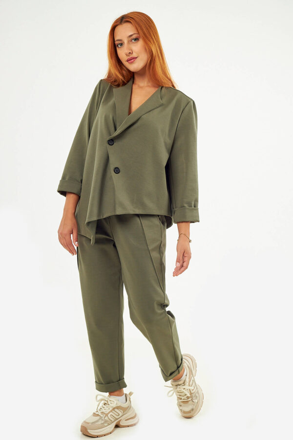 Sequoia Σύγχρονο Γυναικείο Oversize Σετ 33-9793 Χακί
