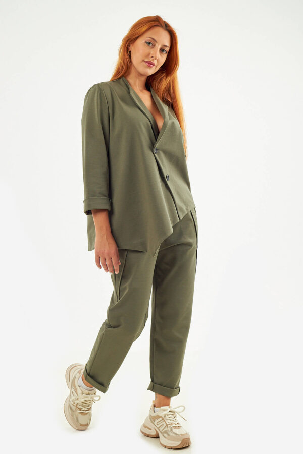 Sequoia Σύγχρονο Γυναικείο Oversize Σετ 33-9793 Χακί