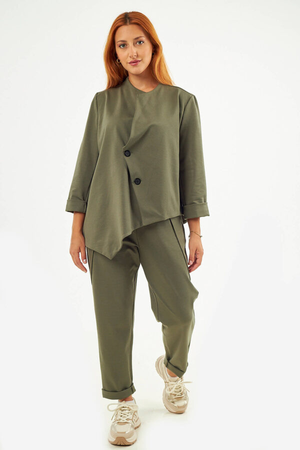 Sequoia Σύγχρονο Γυναικείο Oversize Σετ 33-9793 Χακί