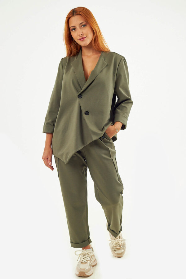 Sequoia Σύγχρονο Γυναικείο Oversize Σετ 33-9793 Χακί