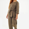 Sequoia Σύγχρονο Γυναικείο Oversize Σετ με Δέσιμο  33-9958 Πούρου
