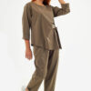 Sequoia Σύγχρονο Γυναικείο Oversize Σετ με Δέσιμο  33-9958 Πούρου
