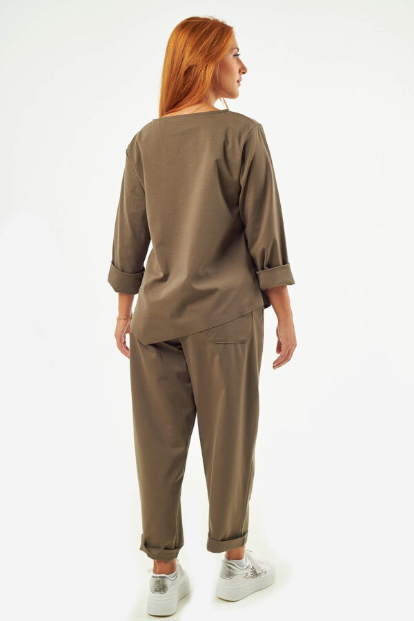 Sequoia Σύγχρονο Γυναικείο Oversize Σετ με Δέσιμο  33-9958 Πούρου