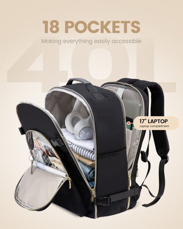 Σακίδιο ταξιδιού για γυναίκες 40L Carry on 17,3" WB2029 black
