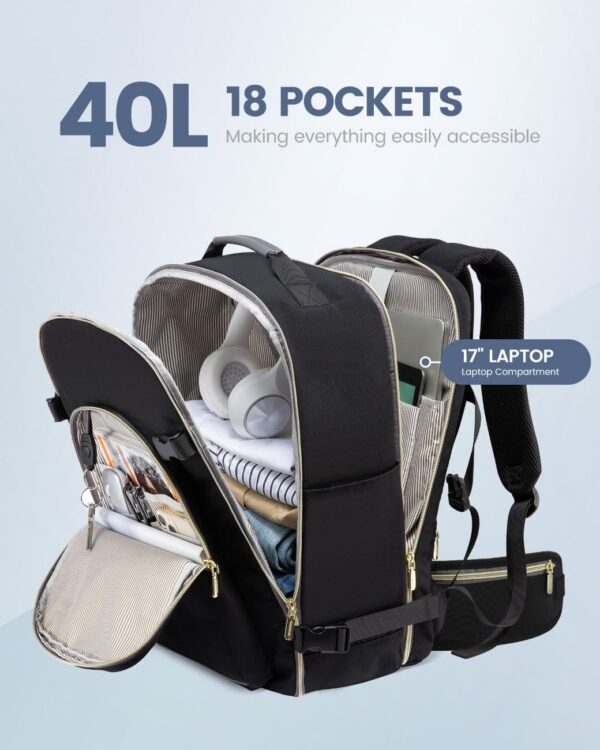 Σακίδιο ταξιδιού για γυναίκες 40L Carry on 17,3" WB2029 black