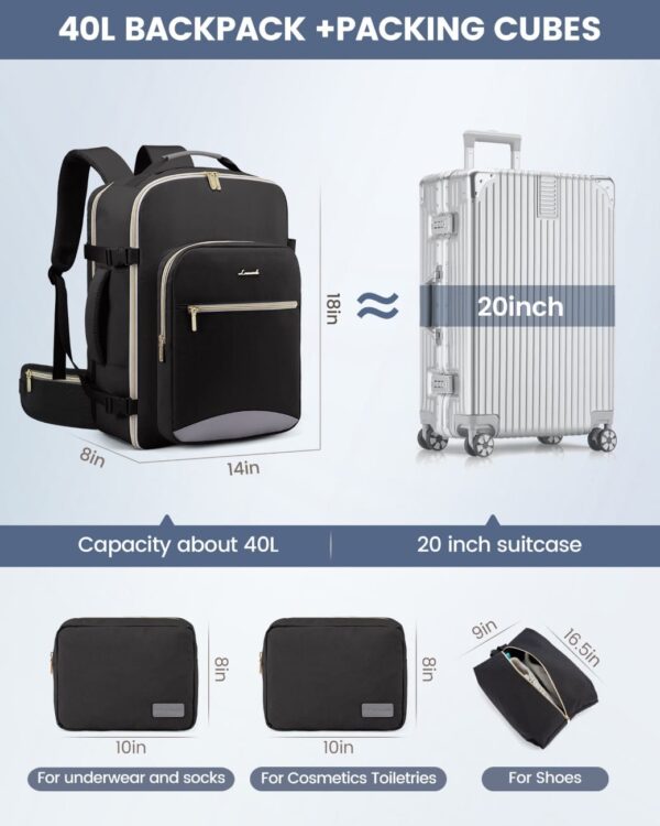 Σακίδιο ταξιδιού για γυναίκες 40L Carry on 17,3" WB2029 black