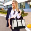 Γυναικείο σετ τσάντας χιαστί/χειρός Lovevook 17,3'' WB3058 black/beige