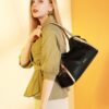 Δερμάτινη Γυναικεία Τσάντα Shopper 'Ωμου Foxer 926097F μαύρο