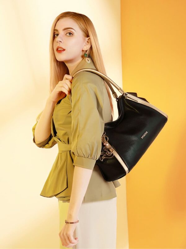 Δερμάτινη Γυναικεία Τσάντα Shopper 'Ωμου Foxer 926097F μαύρο