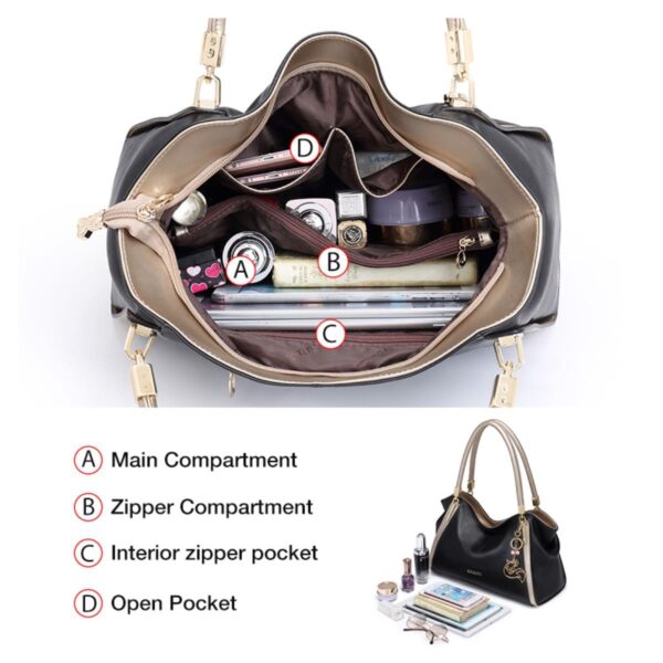 Δερμάτινη Γυναικεία Τσάντα Shopper 'Ωμου Foxer 926097F μαύρο