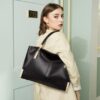 Δερμάτινη Γυναικεία Τσάντα Shopper 'Ωμου Foxer 938032F μαύρο