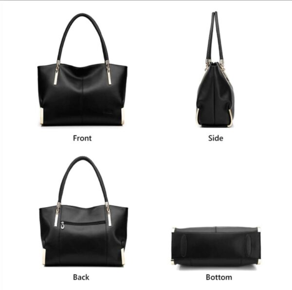Δερμάτινη Γυναικεία Τσάντα Shopper 'Ωμου Foxer 938032F μαύρο