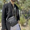 Δερμάτινο τσαντάκι ώμου Bull Captain DJB 010 μαύρο