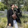 Δερμάτινο τσαντάκι ώμου Bull Captain DJB 041 καφέ