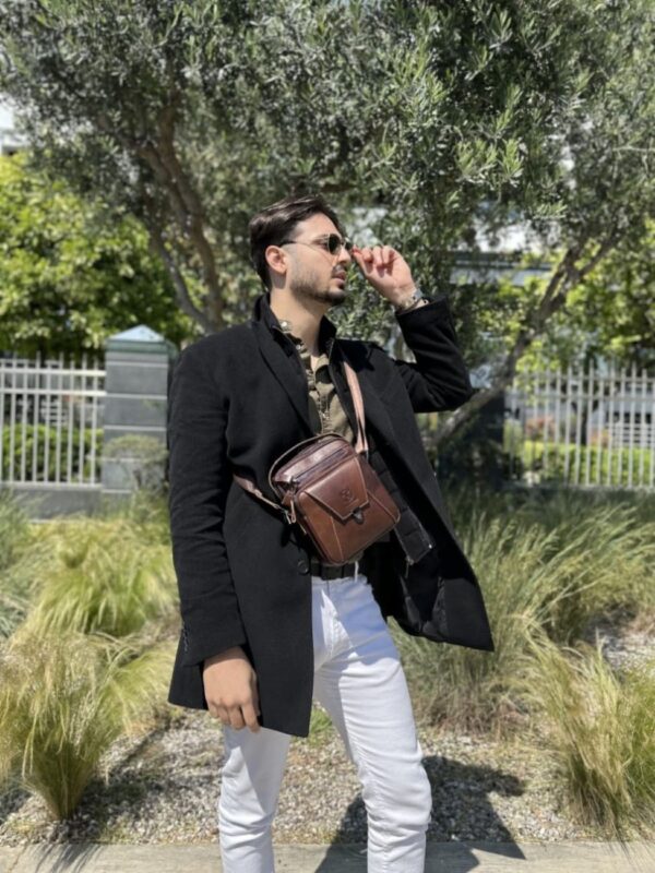 Δερμάτινο τσαντάκι ώμου Bull Captain DJB 041 καφέ