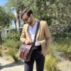 Δερμάτινο τσαντάκι ώμου Bull Captain  DJB 302 καφέ