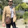 Δερμάτινο τσαντάκι ώμου Bull Captain  DJB 777 σκούρο καφε