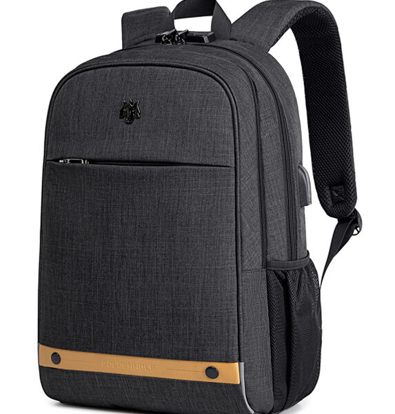GOLDEN WOLF τσάντα πλάτης GB00375 με θήκη laptop 15.6", 19L, USB, μαύρη