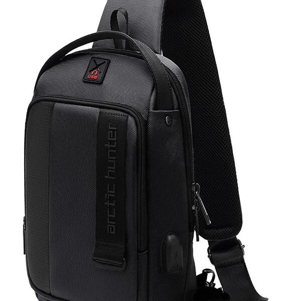 ARCTIC HUNTER τσάντα Crossbody XB00100, USB, 5L, μαύρη
