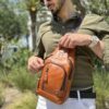Δερμάτινο τσαντάκι body Bull Captain XB 129 καφέ