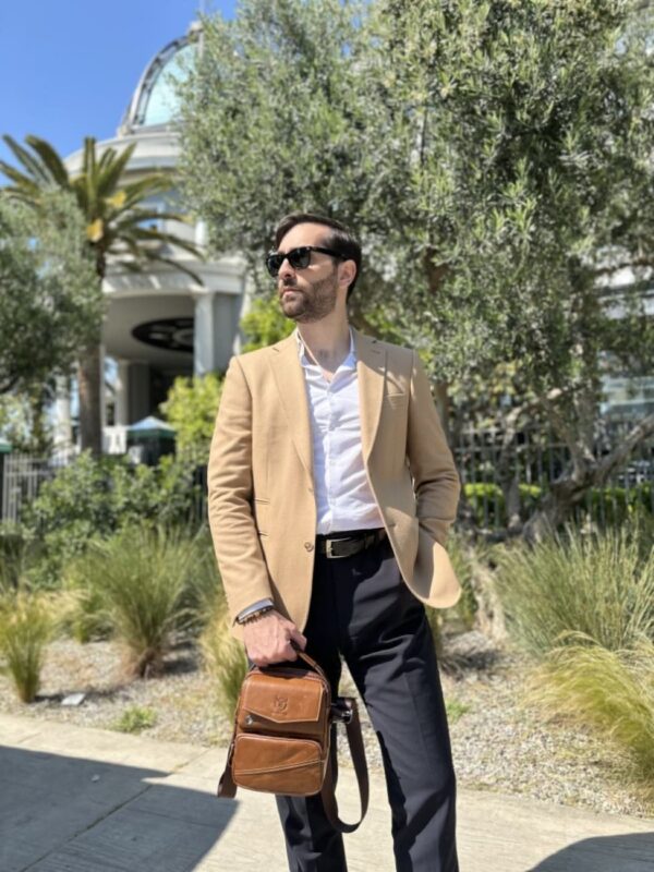 Δερμάτινο τσαντάκι ώμου Bull Captain  DJB 040 καφέ