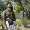 Δερμάτινο τσαντάκι ώμου Bull Captain  DJB 777 μαύρο
