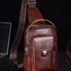 Δερμάτινο τσαντάκι body Bull Captain XB555 σκούρο καφέ