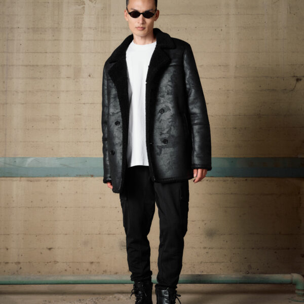 B&apos; Ανδρικό demi παλτό με γιακά 54-201-076 BLACK