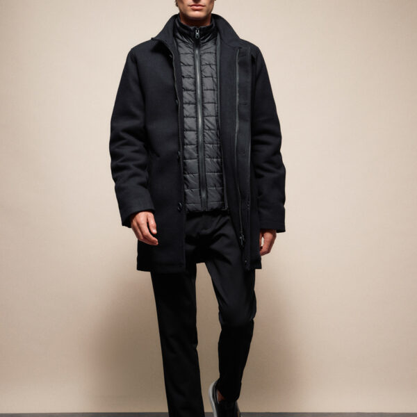 S&apos; Ανδρικό demi παλτό με γιακά 54-201-106 BLACK
