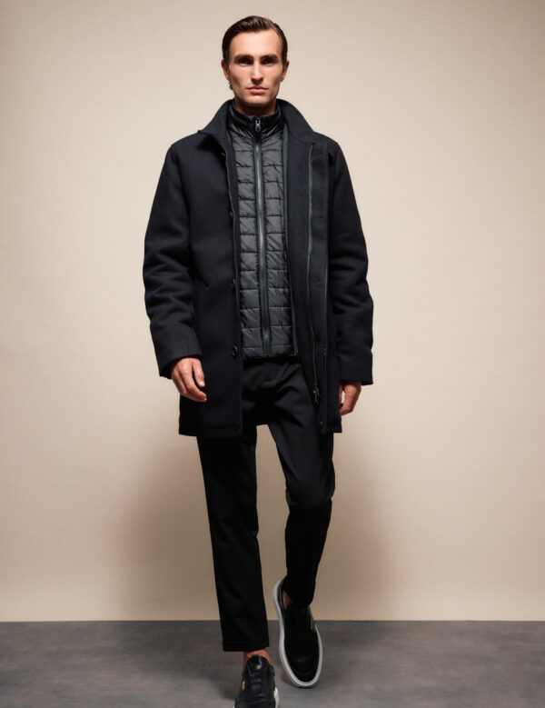 S&apos; Ανδρικό demi παλτό με γιακά 54-201-106 BLACK