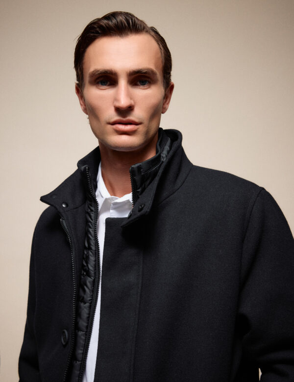 S&apos; Ανδρικό demi παλτό με γιακά 54-201-106 BLACK
