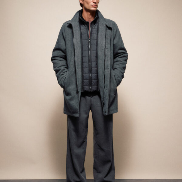 S&apos; Ανδρικό demi παλτό με γιακά 54-201-106 DK GREY