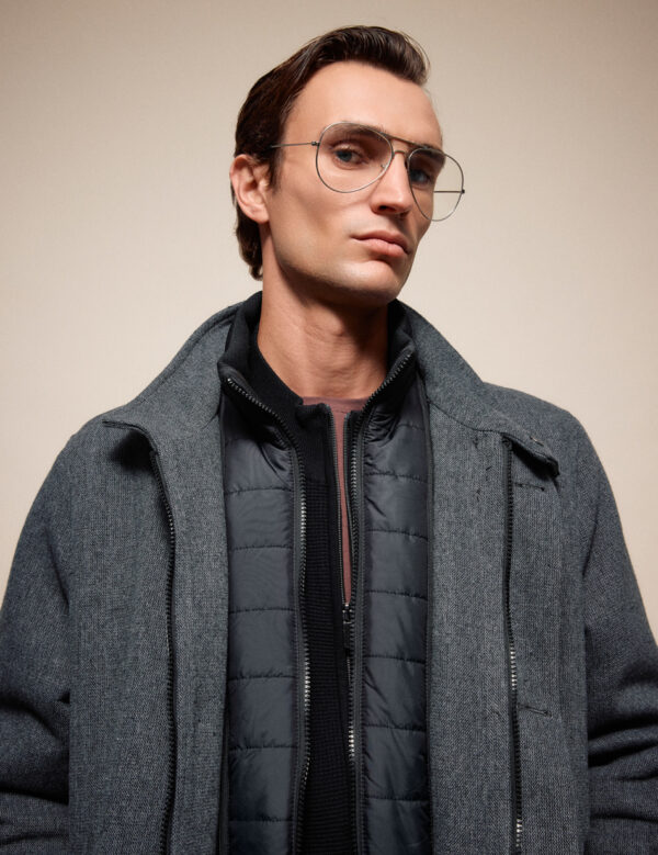 S&apos; Ανδρικό demi παλτό με γιακά 54-201-106 DK GREY