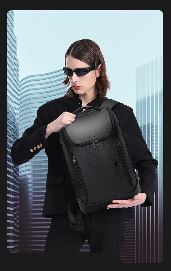 Δερμάτινο Σακίδιο πλάτης 24L Laptop 15,6” Bange 6623 μαύρο