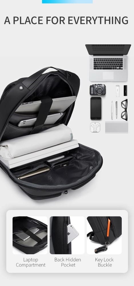 Σακίδιο πλάτης 24L Laptop 15,6” Bange 7238 μαύρο