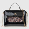 VERDE ΓΥΝΑΙΚΕΙΑ ΤΣΑΝΤΑ ΧΕΙΡΟΣ 16-0008138  ANIMAL PRINT ΜΑΥΡΟ