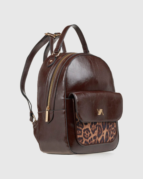 VERDE ΓΥΝΑΙΚΕΙΟ ΣΑΚΙΔΙΟ ΠΛΑΤΗΣ 16-0008140  ANIMAL PRINT ΚΑΦΕ