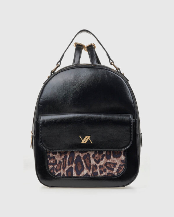 VERDE ΓΥΝΑΙΚΕΙΟ ΣΑΚΙΔΙΟ ΠΛΑΤΗΣ 16-0008140  ANIMAL PRINT ΜΑΥΡΟ