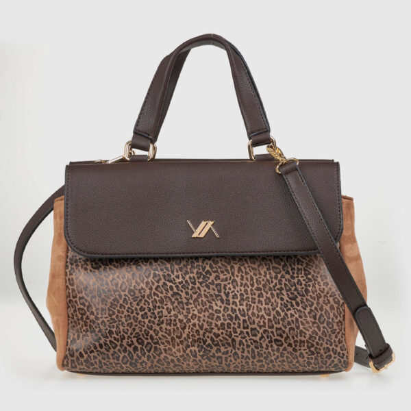 VERDE ΓΥΝΑΙΚΕΙΑ ΤΣΑΝΤΑ ΧΕΙΡΟΣ 16-0008175  ANIMAL PRINT ΚΑΦΕ