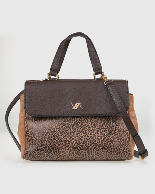VERDE ΓΥΝΑΙΚΕΙΑ ΤΣΑΝΤΑ ΧΕΙΡΟΣ 16-0008175  ANIMAL PRINT ΚΑΦΕ