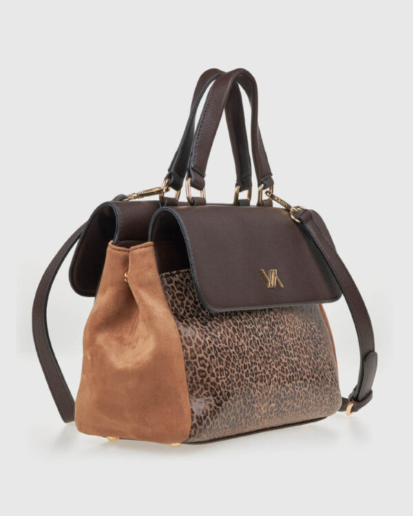 VERDE ΓΥΝΑΙΚΕΙΑ ΤΣΑΝΤΑ ΧΕΙΡΟΣ 16-0008175  ANIMAL PRINT ΚΑΦΕ