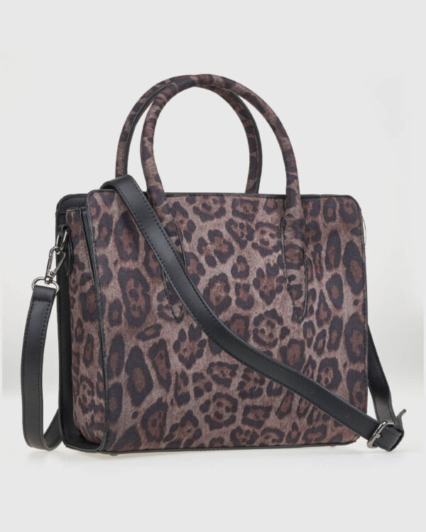 VERDE ΓΥΝΑΙΚΕΙΑ ΤΣΑΝΤΑ ΧΕΙΡΟΣ 16-0008296  ANIMAL PRINT ΜΑΥΡΟ