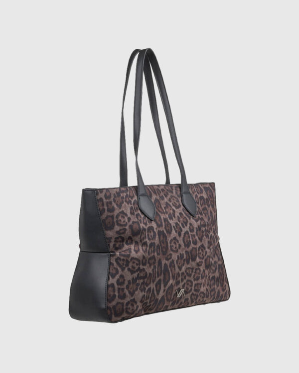 VERDE ΓΥΝΑΙΚΕΙΑ ΤΣΑΝΤΑ ΩΜΟΥ 16-0008297  ANIMAL PRINT ΜΑΥΡΟ