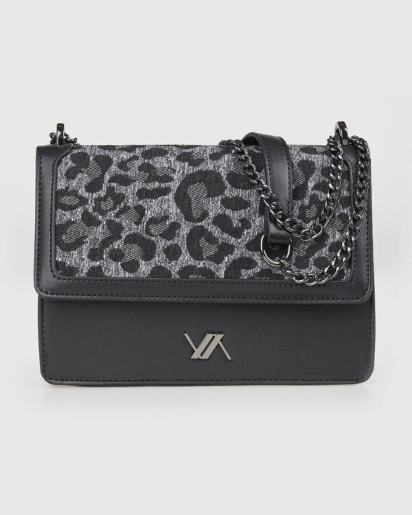 VERDE ΓΥΝΑΙΚΕΙΑ ΤΣΑΝΤΑ ΩΜΟΥ 16-0008310  ANIMAL PRINT ΜΑΥΡΟ