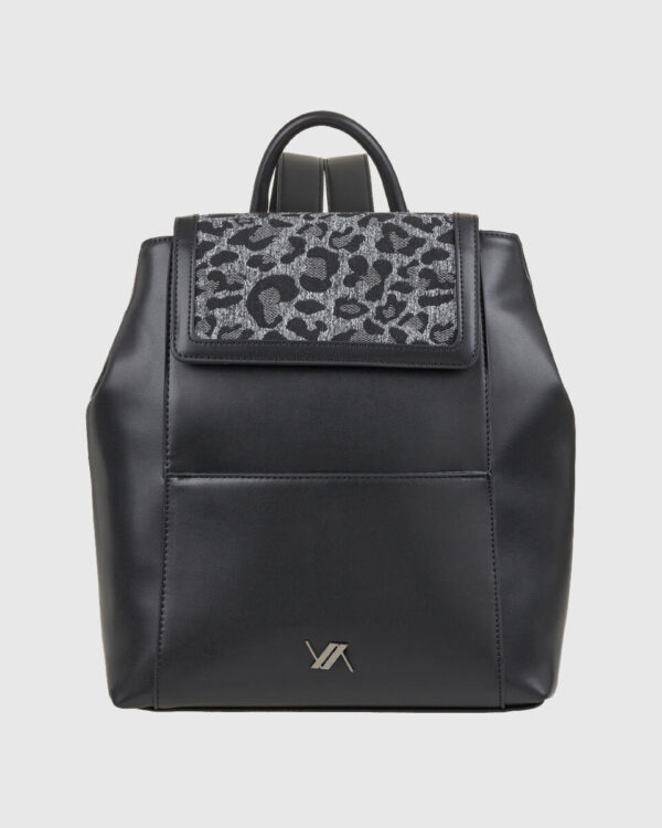 VERDE ΓΥΝΑΙΚΕΙΟ ΣΑΚΙΔΙΟ ΠΛΑΤΗΣ 16-0008311  ANIMAL PRINT ΜΑΥΡΟ