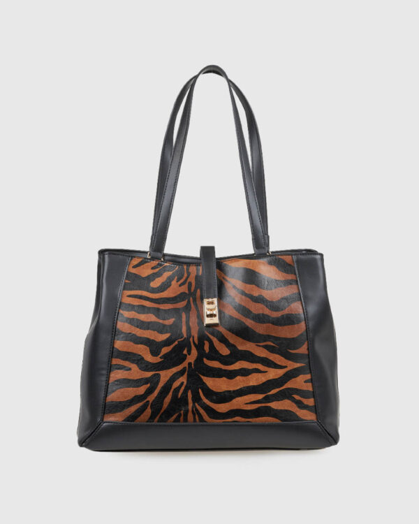 VERDE ΓΥΝΑΙΚΕΙΑ ΤΣΑΝΤΑ ΩΜΟΥ 16-0008324 ANIMAL PRINT ΜΑΥΡΟ