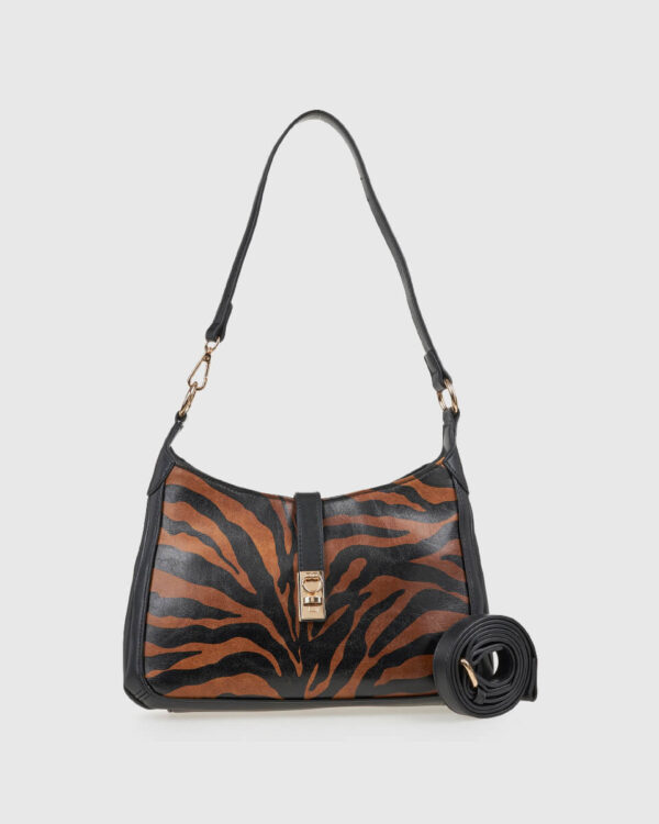 VERDE ΓΥΝΑΙΚΕΙΑ ΤΣΑΝΤΑ ΩΜΟΥ 16-0008325 ANIMAL PRINT ΜΑΥΡΟ