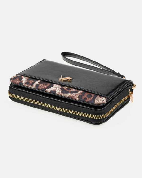 VERDE ΓΥΝΑΙΚΕΙΟ ΠΟΡΤΟΦΟΛΙ 18-0001544  ANIMAL PRINT ΜΑΥΡΟ