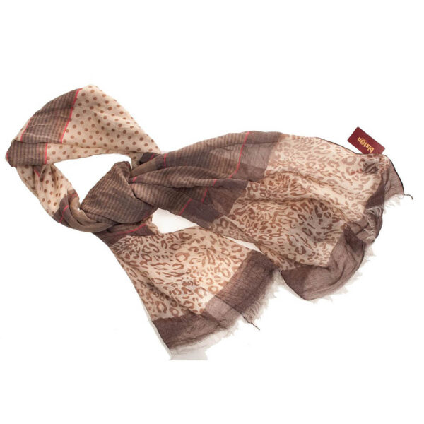 B&apos;Πασμινα, με λεοπαρ τυπωμα 30-501-008 BROWN