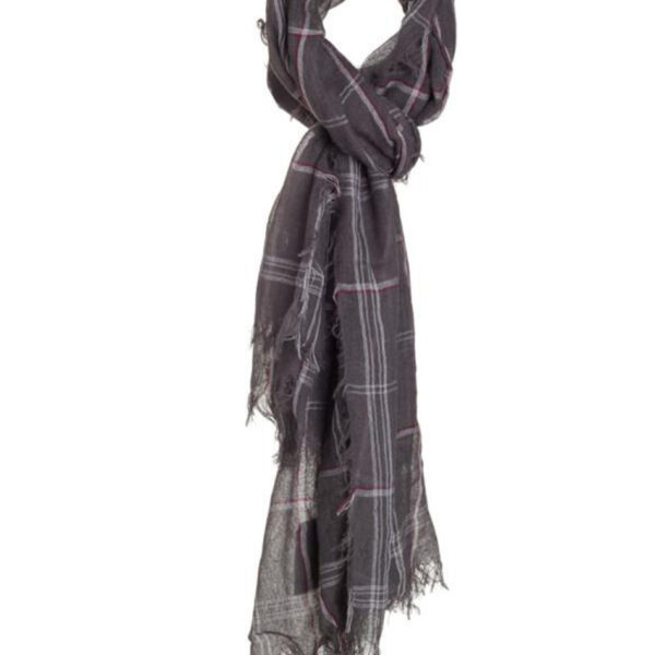 Κασκώλ, με τετραγωνάκια 32-501-001 DK GREY